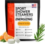 Pure Energizing Sport Shower Steamers – Natural Orange and Tea Tree Essential Oils, Made in USA, Energy Boost for Athletes, Christmas Stocking Stuffers for Runners, Relaxing Gift for Self Care