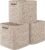 OIAHOMY Storage Cubes 11 Inch Storage Bins-3-Pack, Cotton Rope Woven Baskets for Organizing, Square Storage Baskets for Shelves Organizer, Classroom, Kids Toy Bins, Closet, Baby Nursery-Brown
